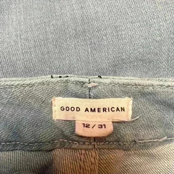 GOOD AMERICAN Good legs Flare Jeans In Indigo204 Size 12/31 - Picture 7 of 8